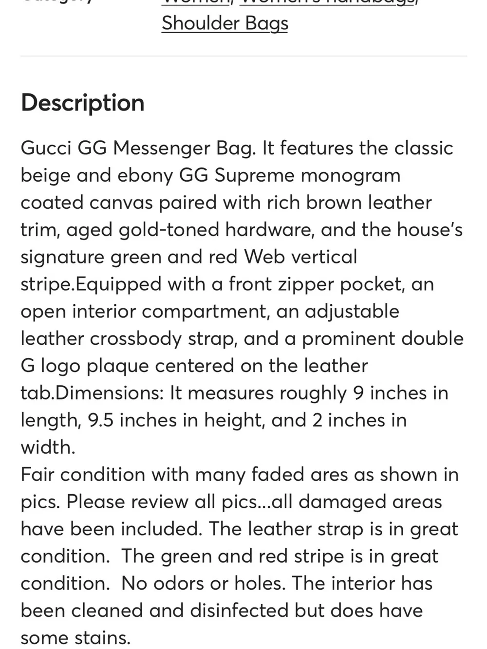 Gucci Brown GG Canvas Messenger Bag with Green & Red Stripe authentic